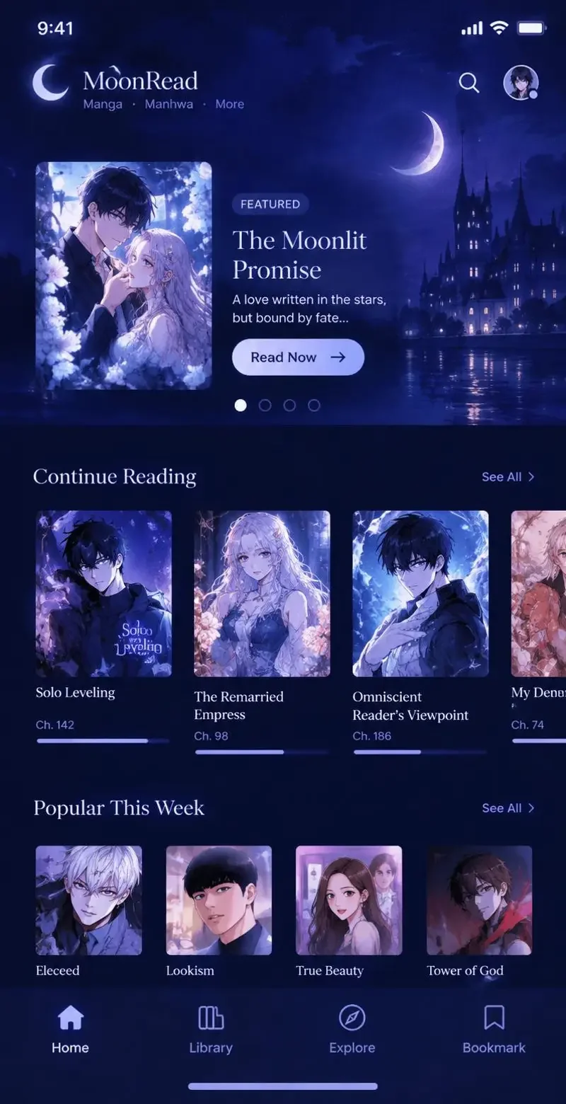 动漫头像网站 APP 阅读界面展示